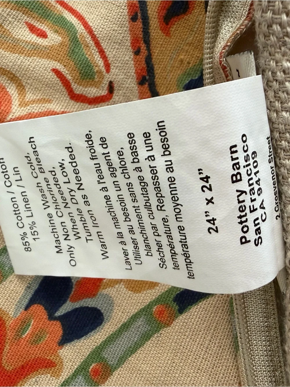 Pottery Barn SET OF 3 Paisley Cotton pillow covers- Cream /Multicolor